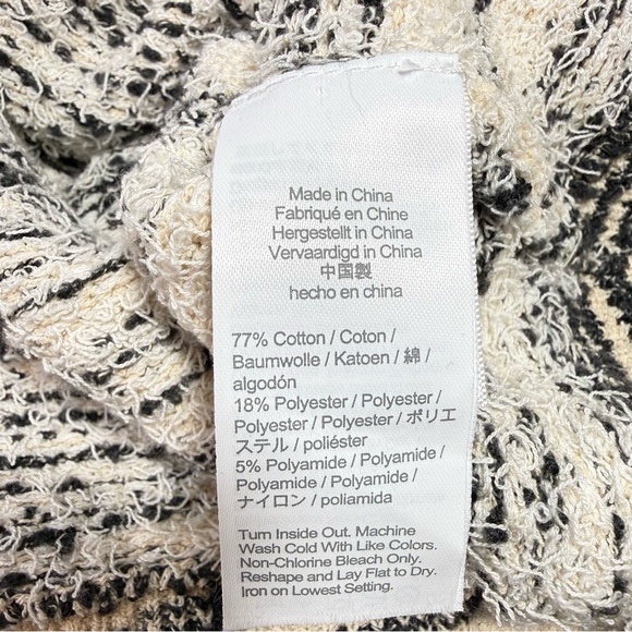 J. Crew Black and Ivory  Space-Dyed Cotton Blend Textured Cardigan Sweater - Picture 13 of 15